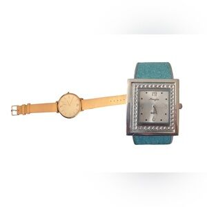 Watch Duo – White‑to‑Pink Classic & Teal Sparkle Styles | 2‑Piece Set